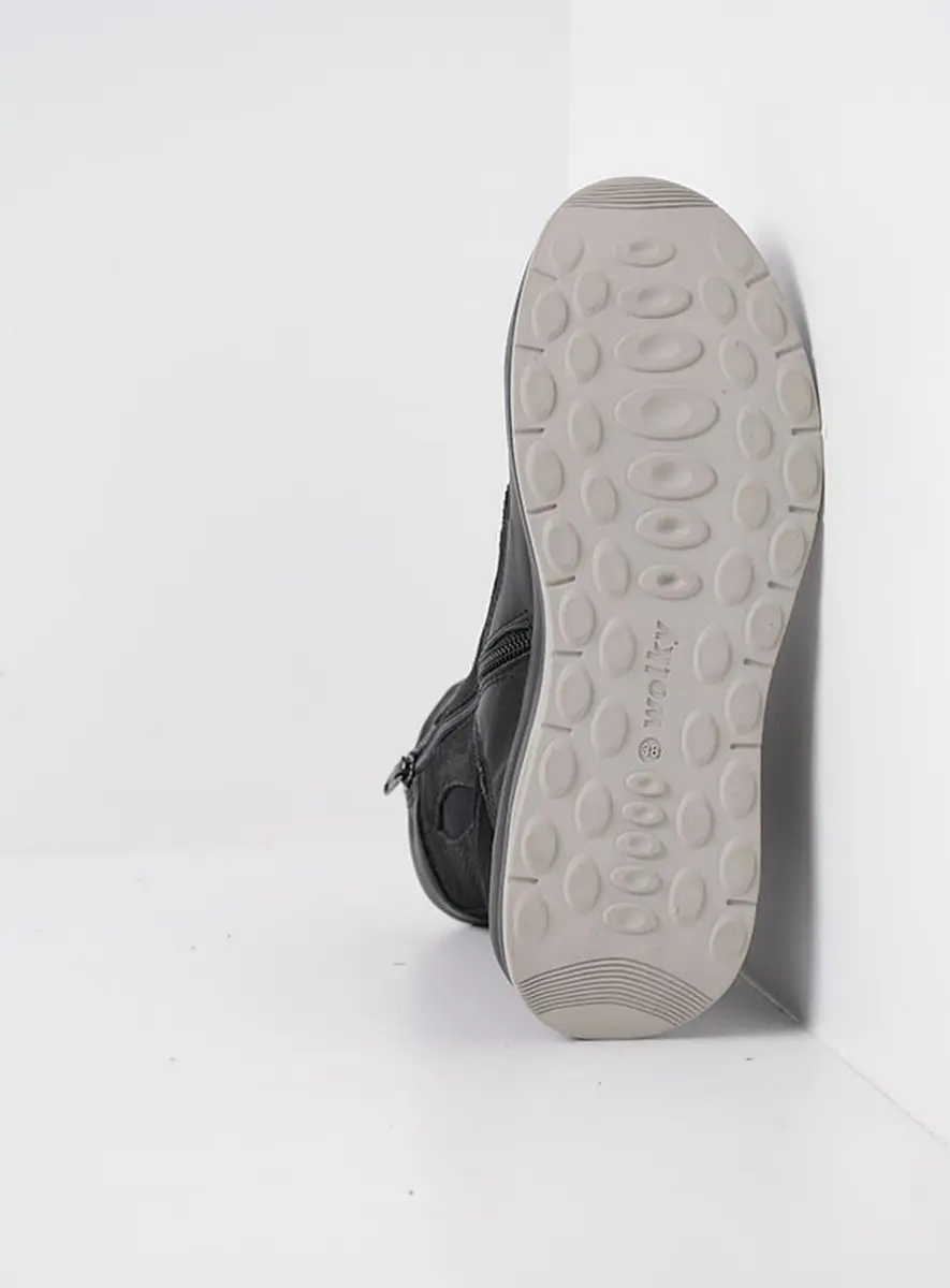 Wolky Ellon SF Hoge Veterschoenen - Zwart Combi Stretchleer