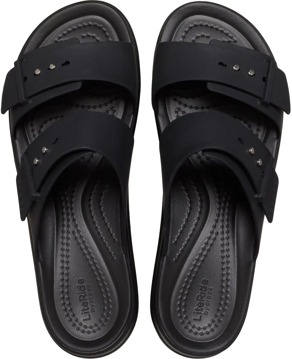 Crocs Brooklyn Low Wedge Sandaal - Zwart