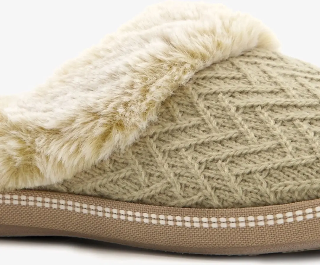 Skechers Cozy Campfire Dames Pantoffels - Beige - Maat 36 - afbeelding 5 van 6