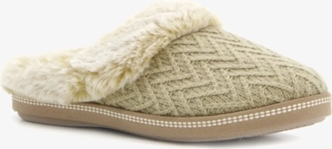 Skechers Cozy Campfire Dames Pantoffels - Beige - Maat 36