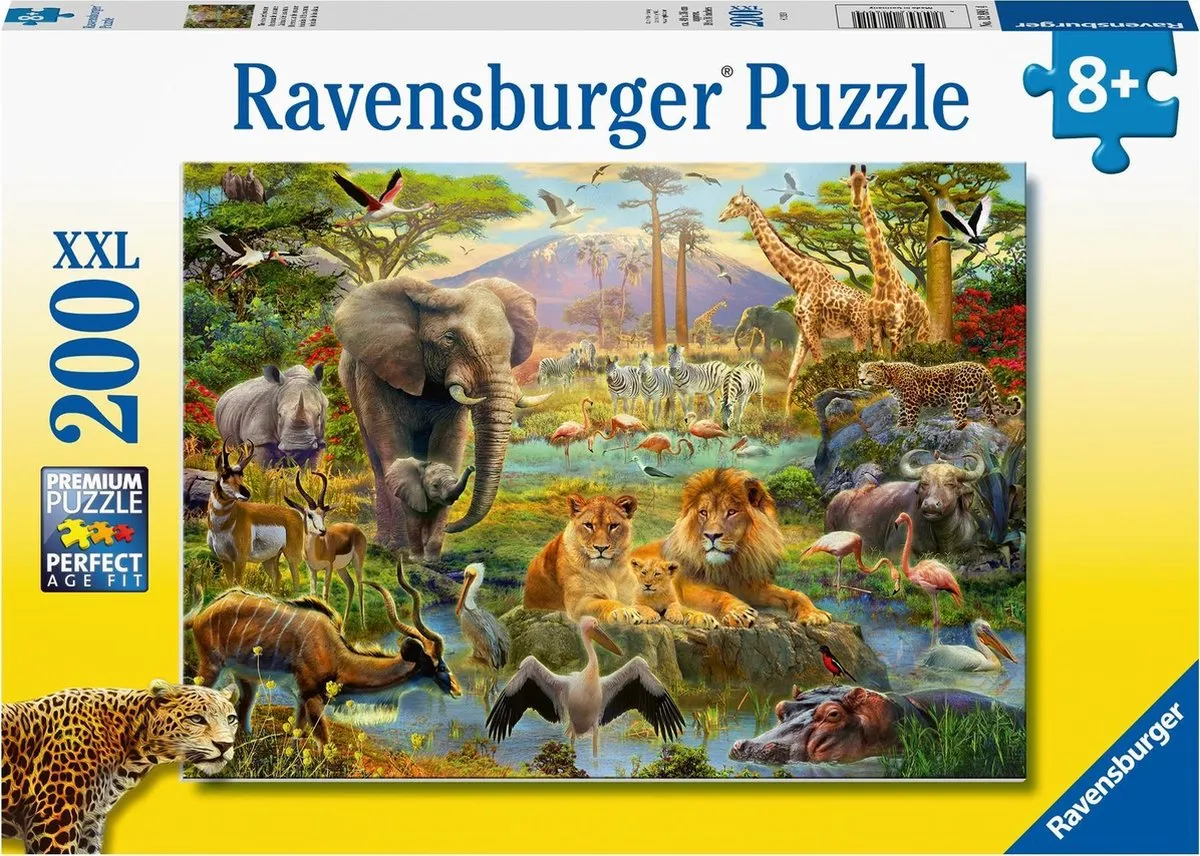 Ravensburger Dieren van de Savanne Puzzel 200 Stuks - Multicolor