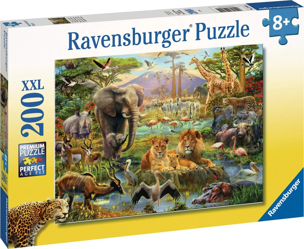 Ravensburger Dieren van de Savanne Puzzel 200 Stuks - Multicolor