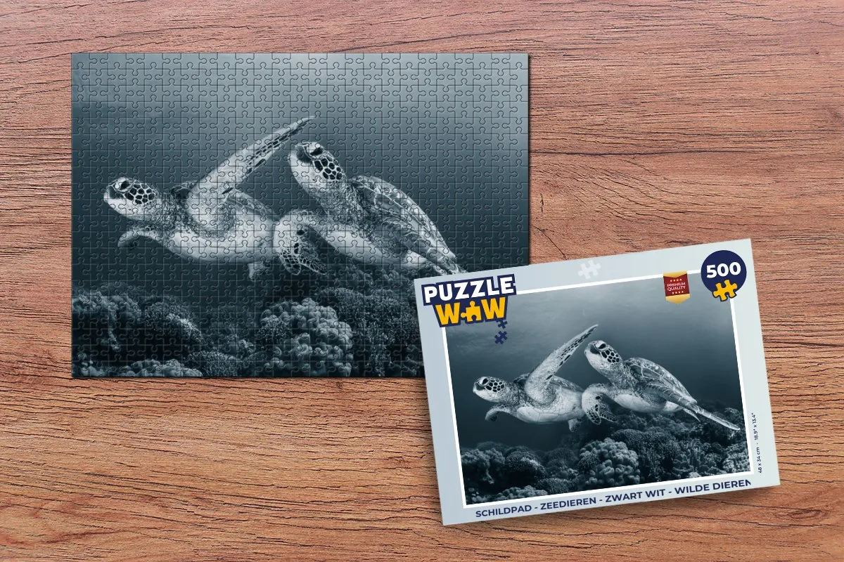 PuzzleWow Schildpad Zeedieren Legpuzzel 500 Stuks - Multicolor