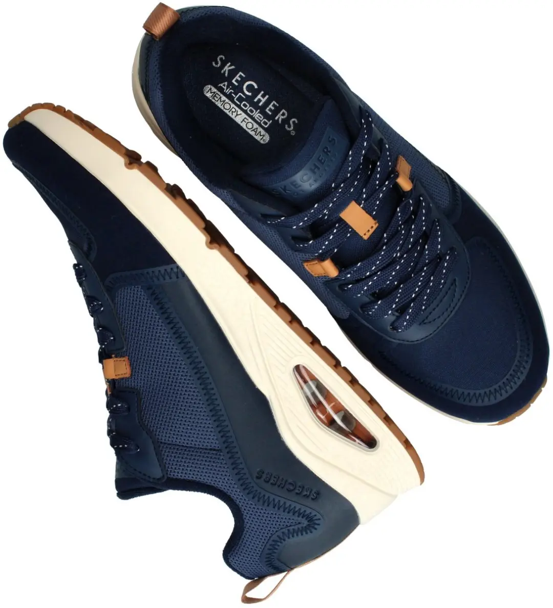 Skechers Uno Layover Heren Sneakers - Navy - afbeelding 5 van 6