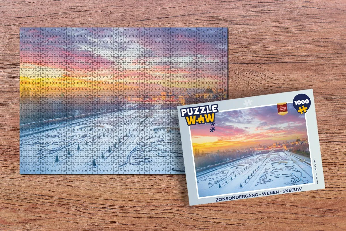 PuzzleWow Zonsondergang Wenen Legpuzzel 1000 Stuks - Multicolor