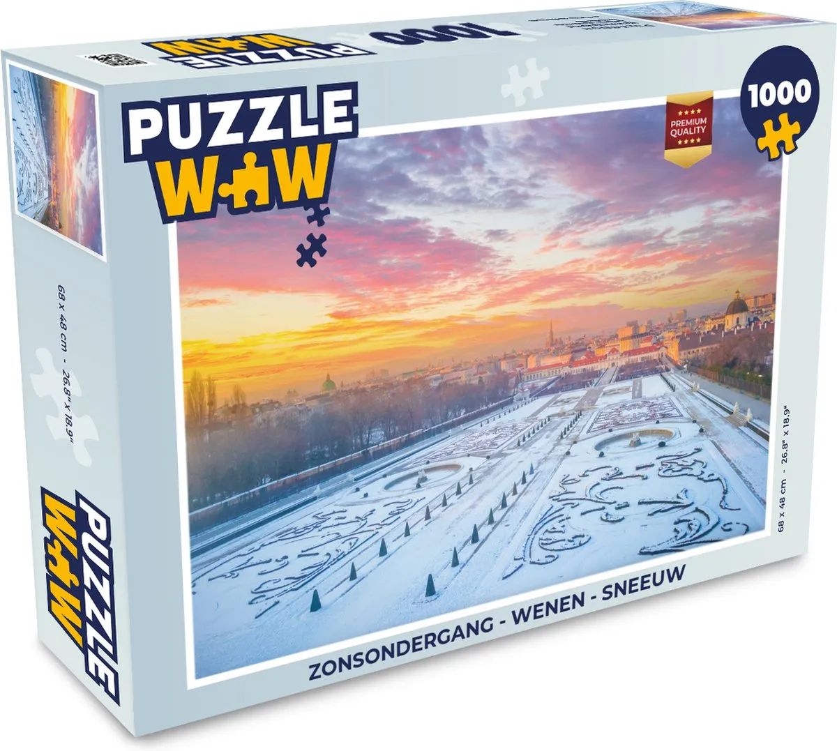 PuzzleWow Zonsondergang Wenen Legpuzzel 1000 Stuks - Multicolor