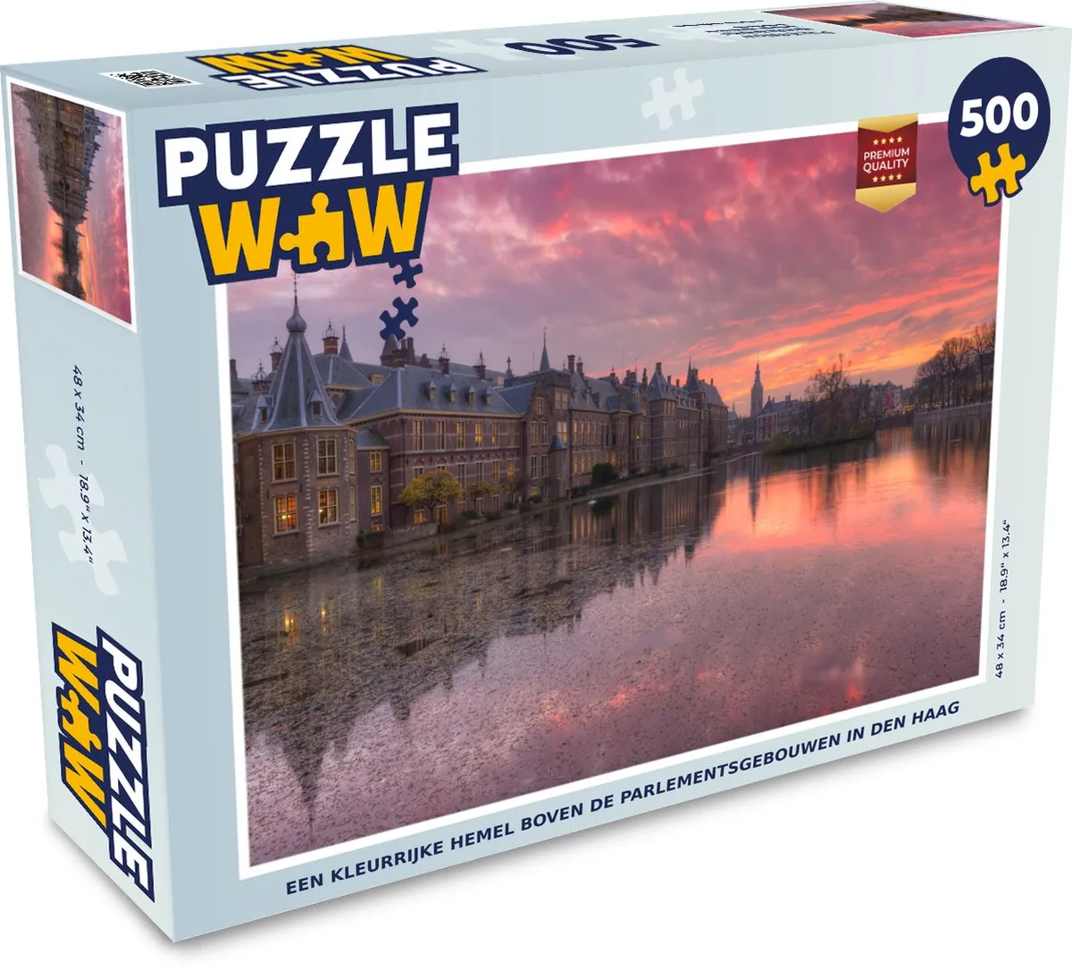 PuzzleWow Den Haag Water Binnenhof Legpuzzel 500 Stuks - Multicolor