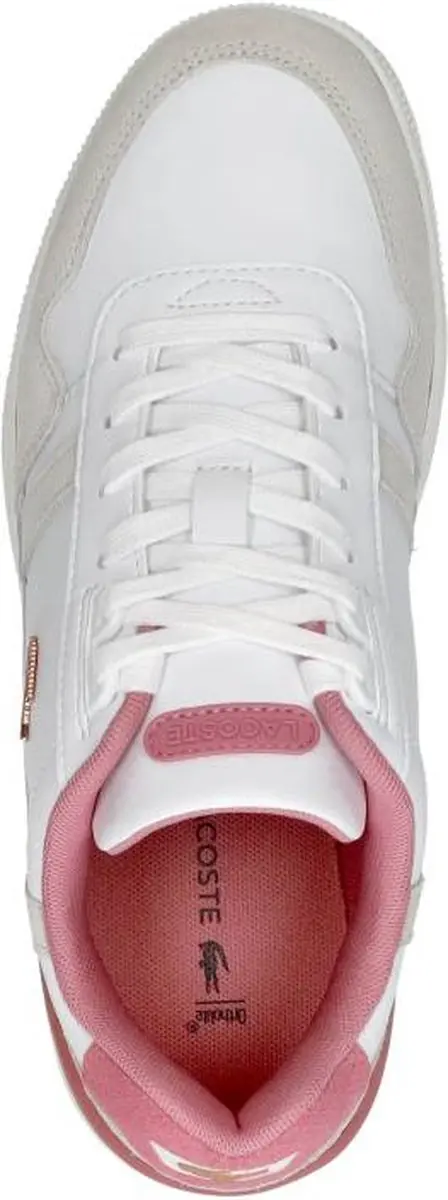 Lacoste T-Clip Dames Sneakers - Wit/Roze - Maat 39 - afbeelding 5 van 6