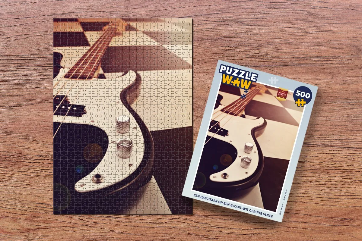 PuzzleWow Legpuzzel Basgitaar 500 Stuks - Multicolor