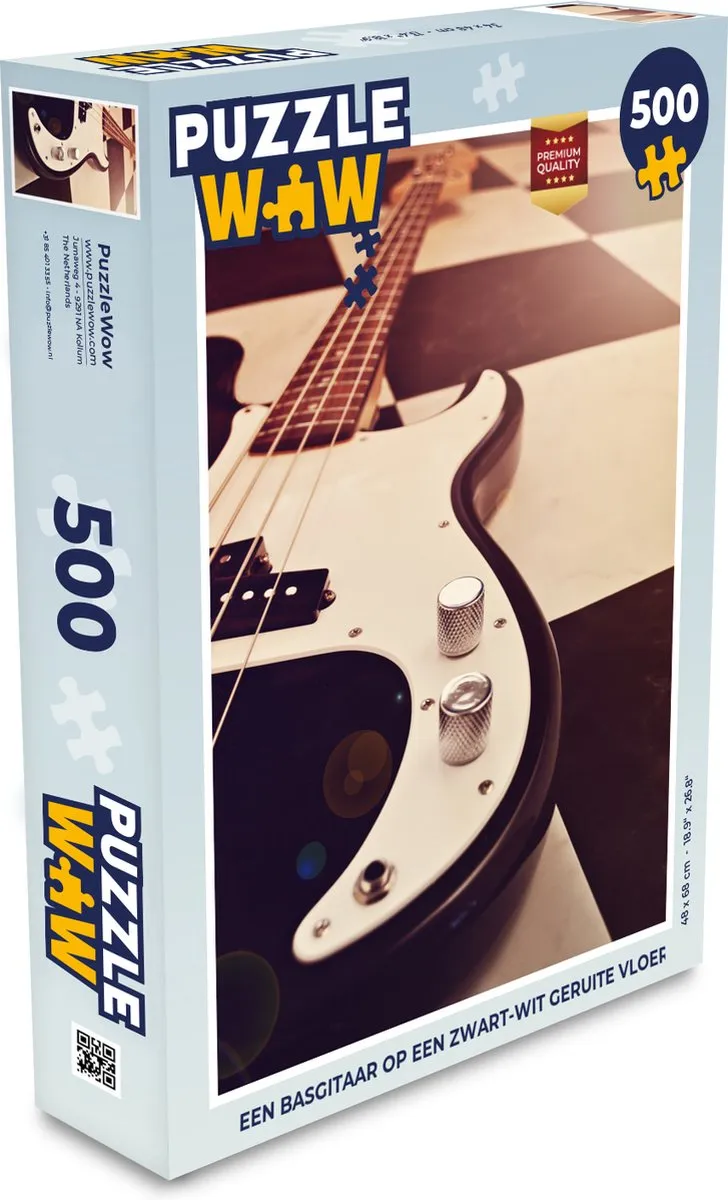 PuzzleWow Legpuzzel Basgitaar 500 Stuks - Multicolor