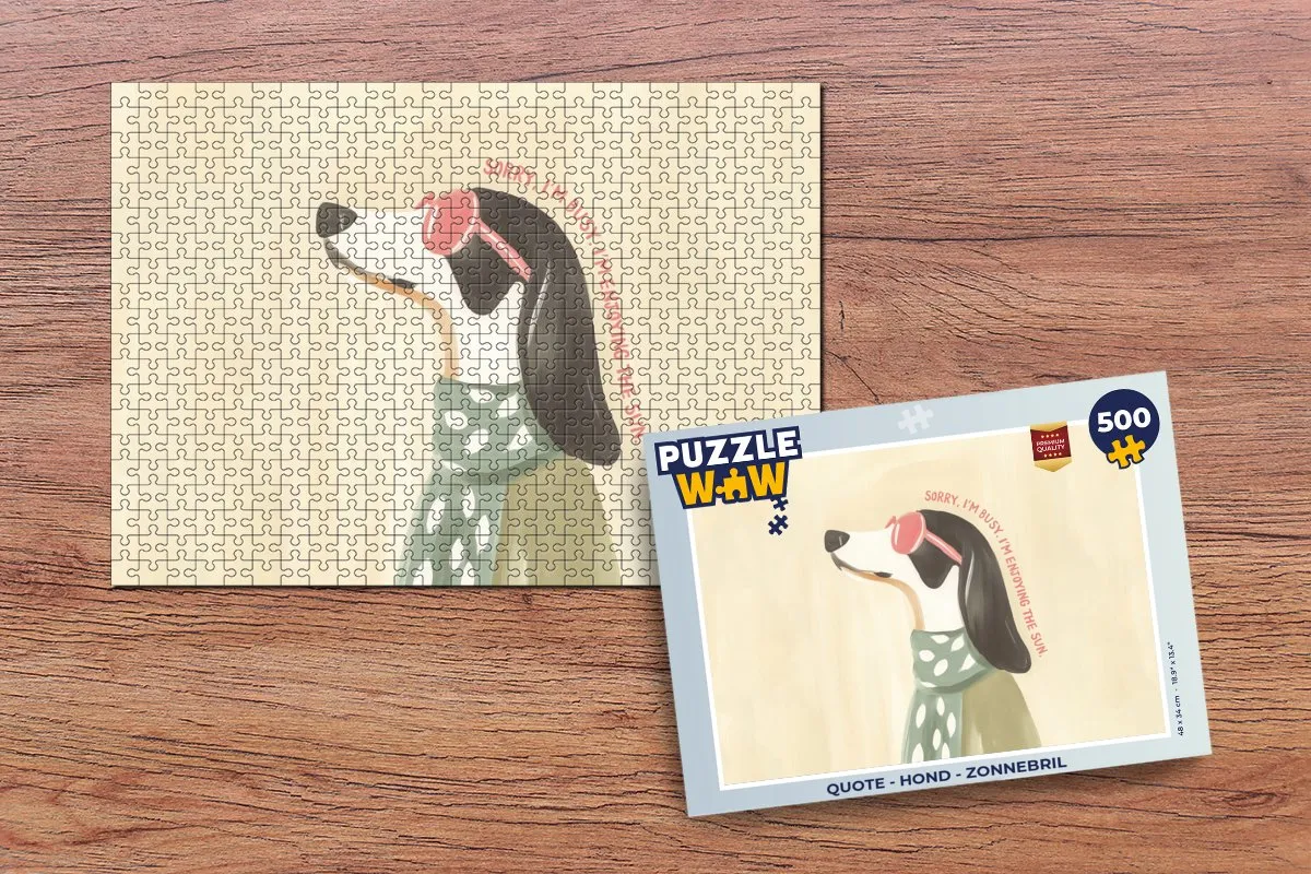 PuzzleWow Quote Hond Zonnebril Legpuzzel 500 Stuks