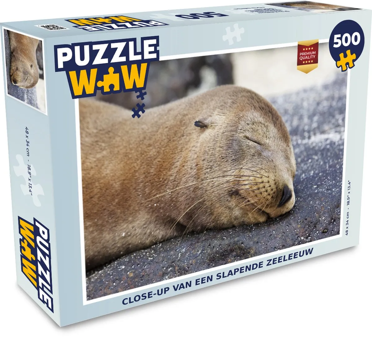 PuzzleWow Close Up Dieren Legpuzzel 500 Stuks - Multicolor