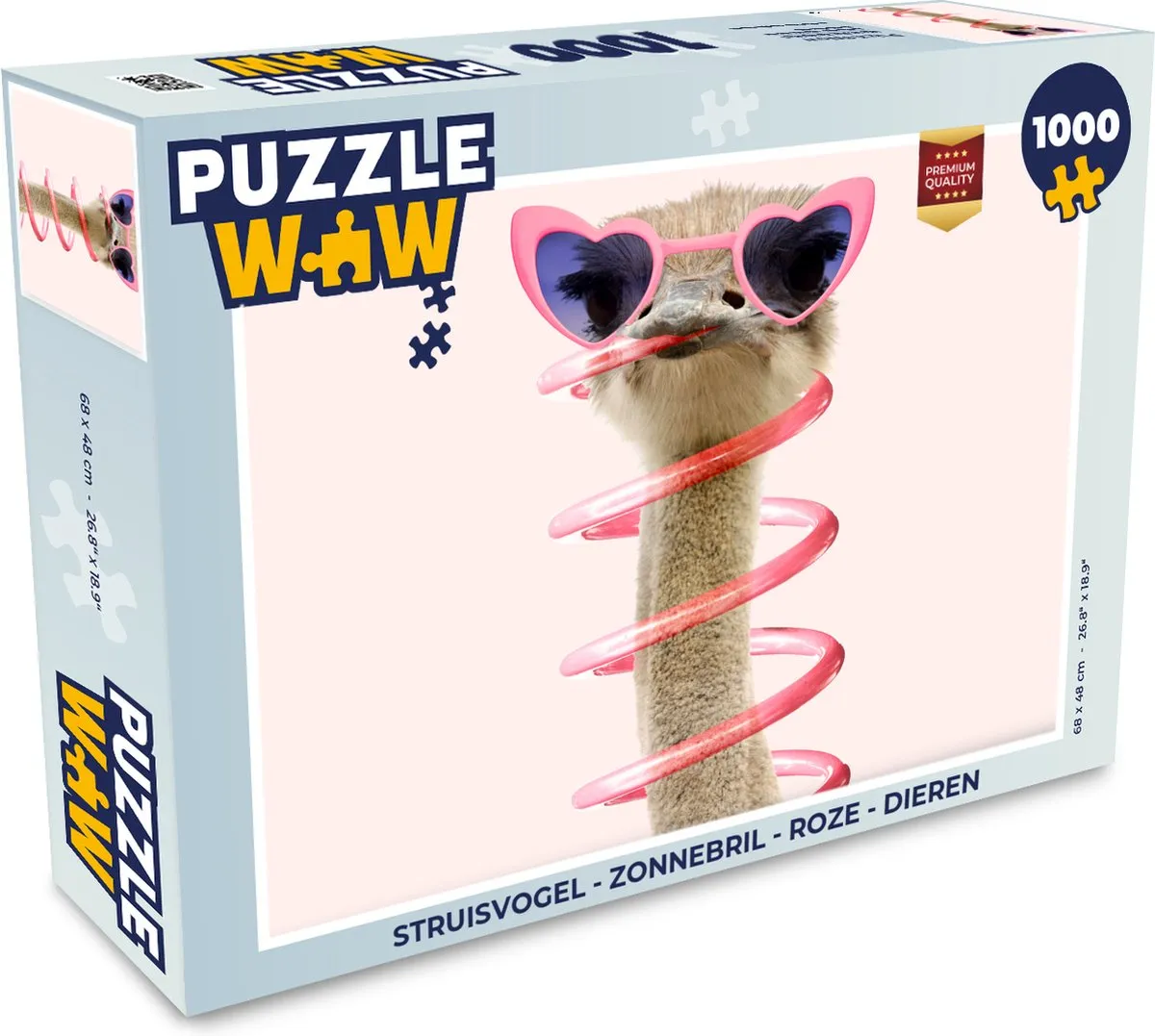 PuzzleWow Struisvogel Zonnebril Legpuzzel 1000 Stuks - Multicolor