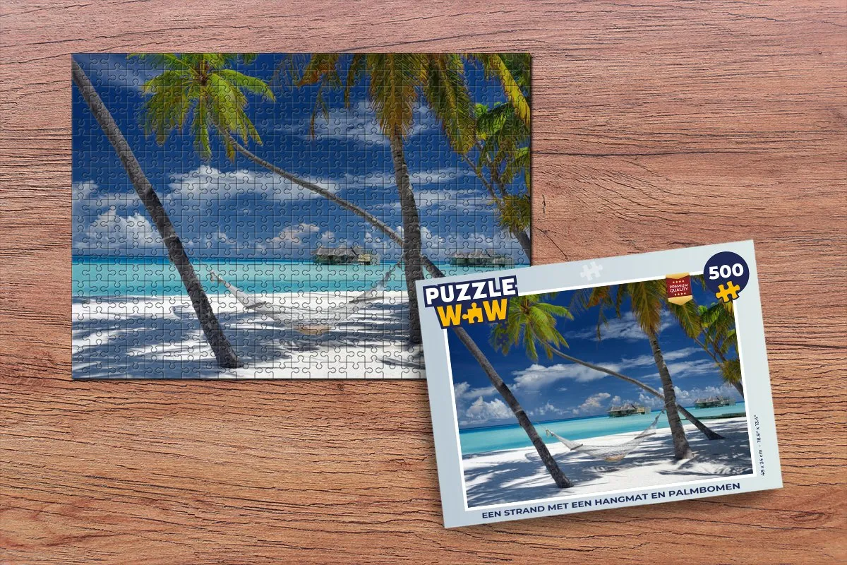 PuzzleWow Strand Hangmat Legpuzzel 500 Stuks Multicolor