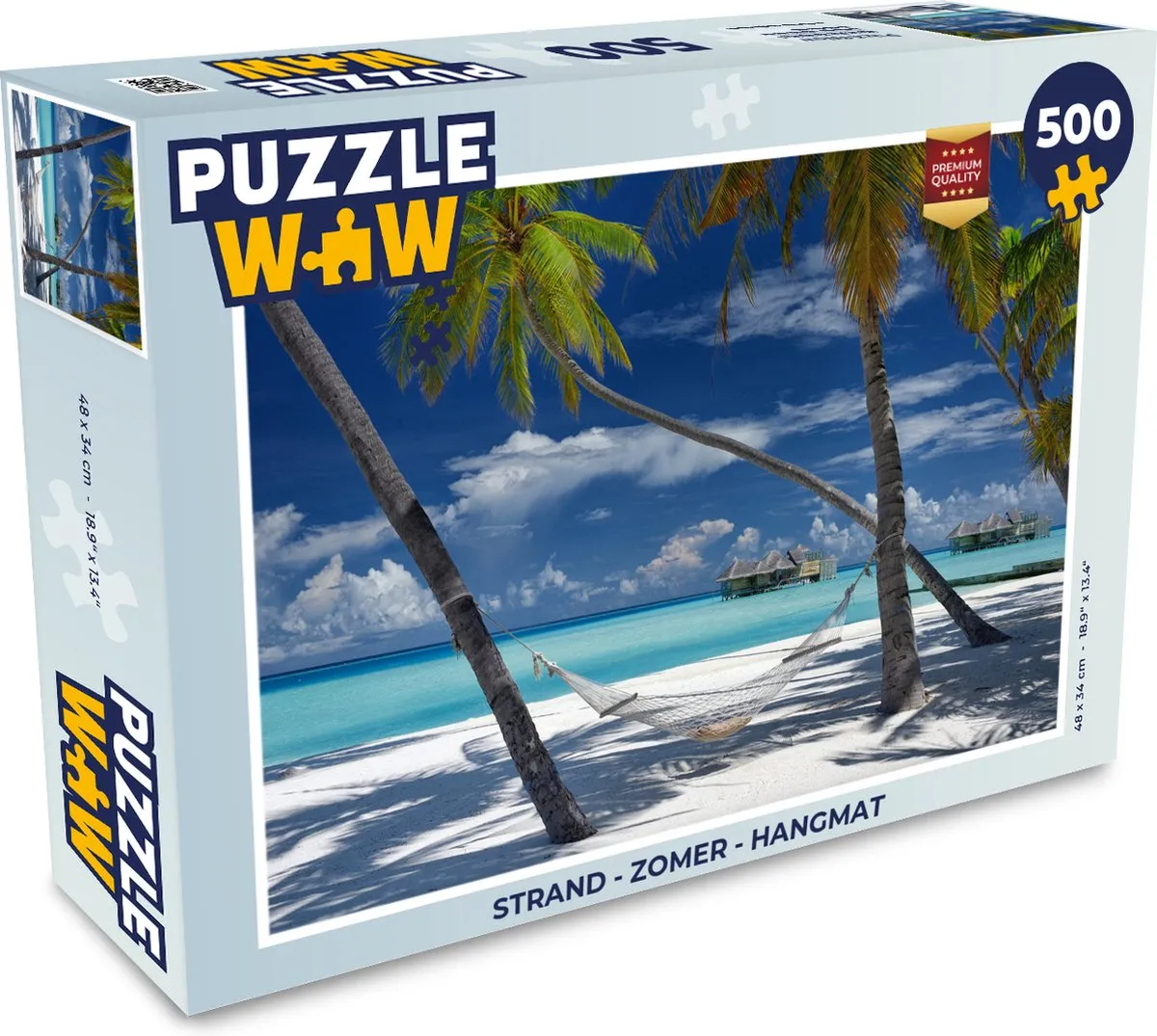 PuzzleWow Strand Hangmat Legpuzzel 500 Stuks Multicolor