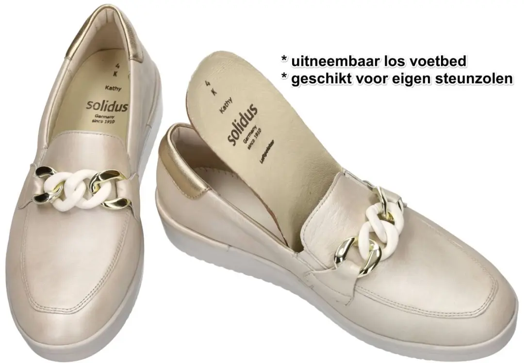 Solidus Dames Ballerina's Mocassins - Off-white/Ecru/Parel 38 - afbeelding 4 van 4
