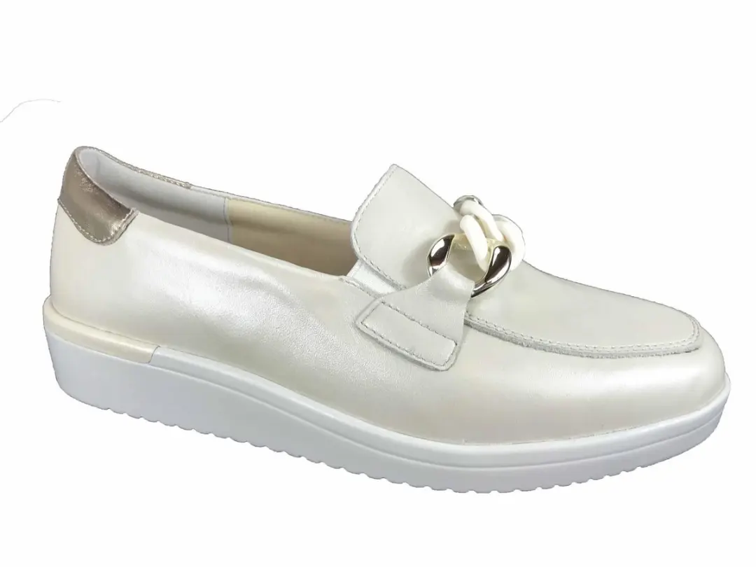 Solidus Dames Ballerina's Mocassins - Off-white/Ecru/Parel 38 - afbeelding 3 van 4