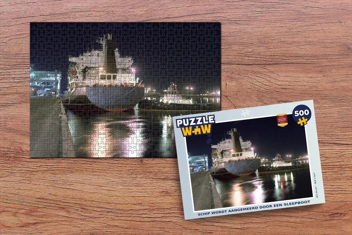 PuzzleWow Legpuzzel Schip wordt aangemeerd 500 Stuks - Multicolor