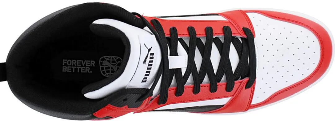 PUMA Rebound v6 Sneakers - 42.5 - Wit/Zwart/Rood - afbeelding 3 van 6