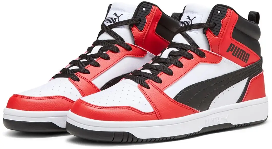 PUMA Rebound v6 Sneakers - 42.5 - Wit/Zwart/Rood - afbeelding 2 van 6