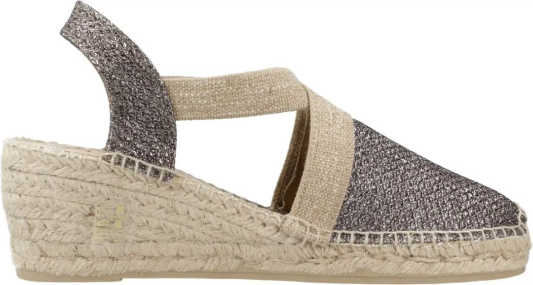 Glanzende veganistische espadrilles voor dames