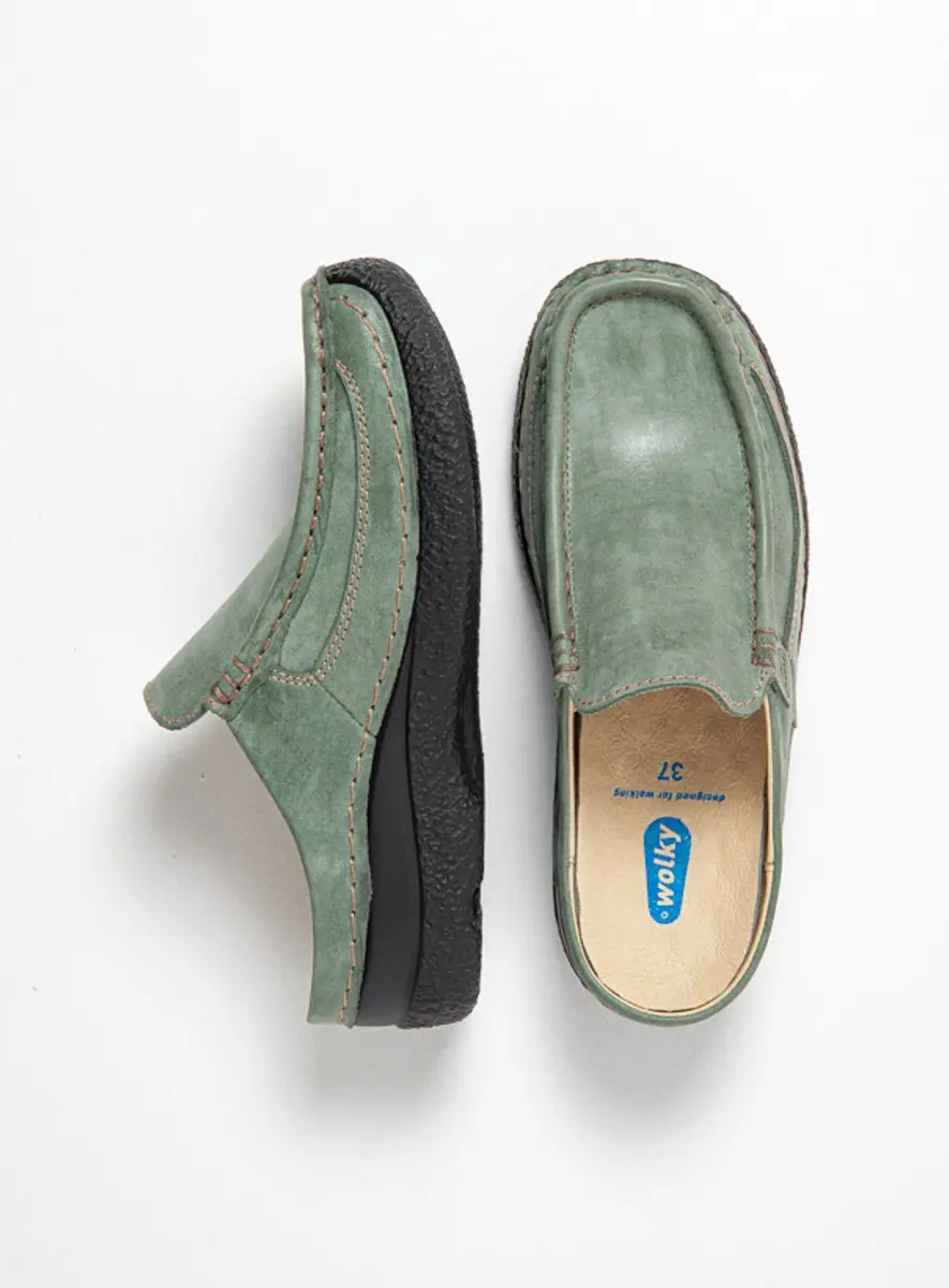Wolky 06202 Roll Slide Dames Slides Lichtgroen
