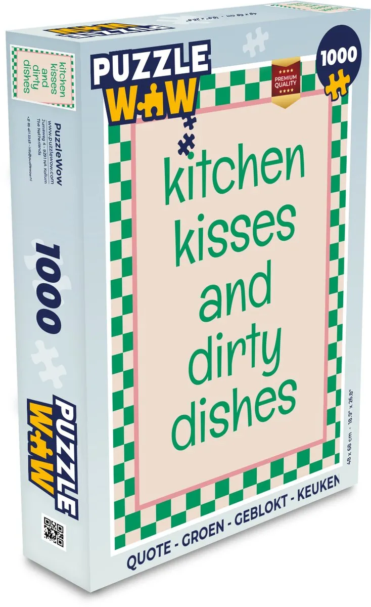 PuzzleWow Quote Puzzel 1000 Stuks - Geblokt Groen