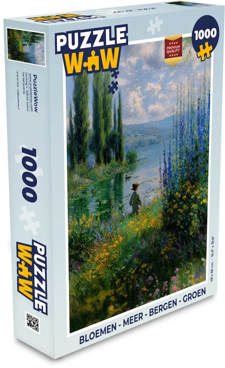 PuzzleWow Bloemen Meer Bergen Legpuzzel 1000 Stuks