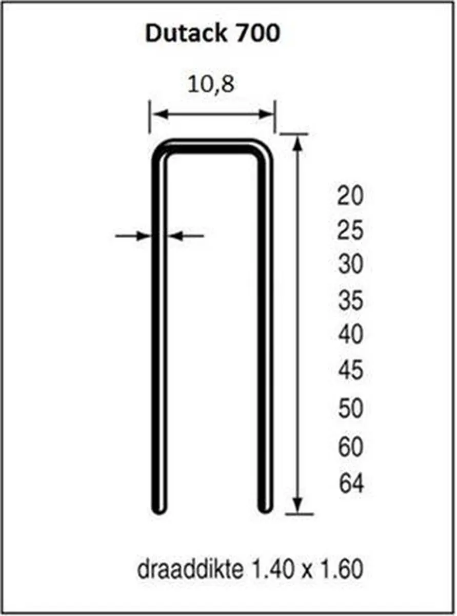 Dutack Nieten 700  64mm
