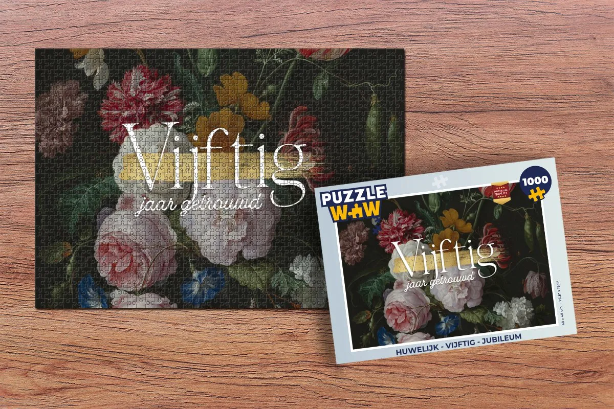 PuzzleWow 1000 Stuks Legpuzzel Vijftig Jaar Getrouwd - Multicolor