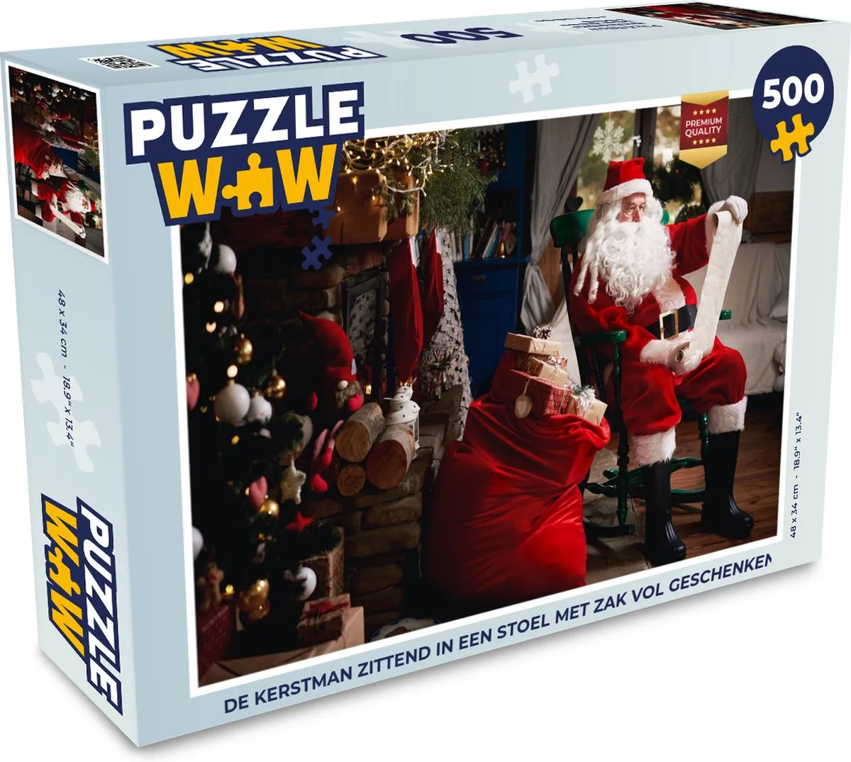 PuzzleWow Kerstman Zittend Stoel Legpuzzel 500 Stuks - Multicolor