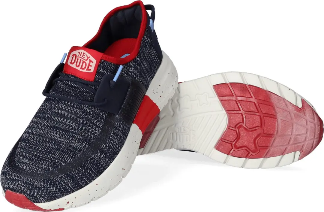 HEYDUDE Sirocco Sport Mode Heren Sneakers - 44 - Navy/Grey - afbeelding 5 van 6