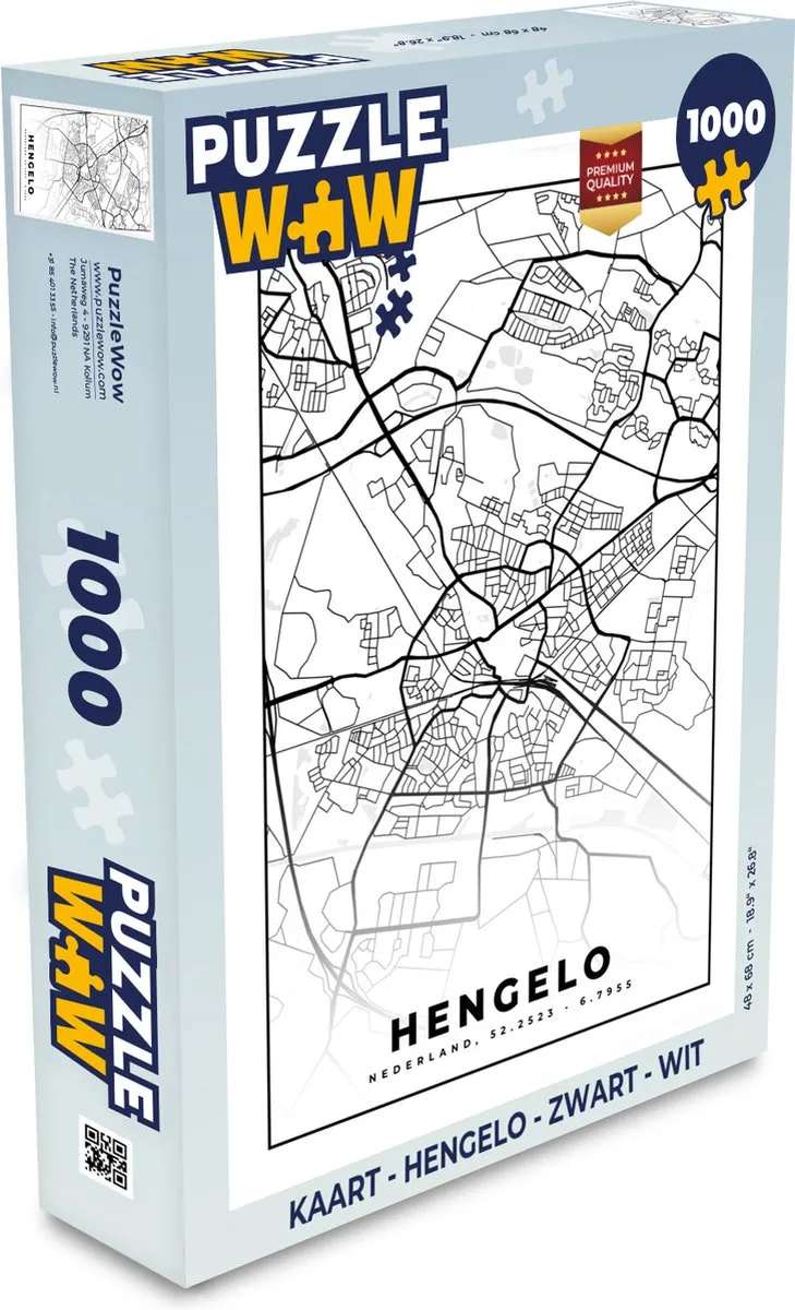 PuzzleWow Hengelo Legpuzzel 1000 Stuks - Multicolor