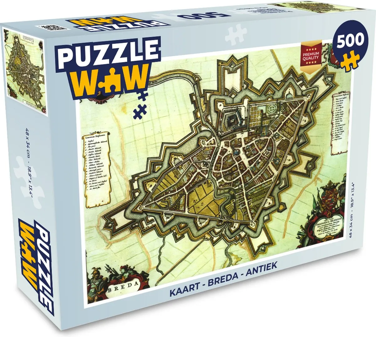 PuzzleWow Breda Antiek Legpuzzel 500 Stuks - Multicolor