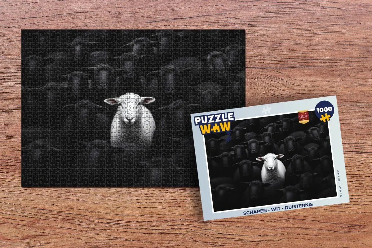 PuzzleWow Schapen Legpuzzel 1000 Stuks - Wit