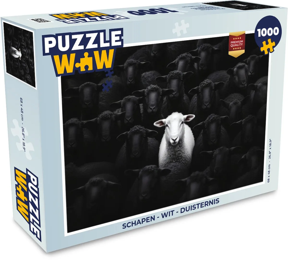 PuzzleWow Schapen Legpuzzel 1000 Stuks - Wit