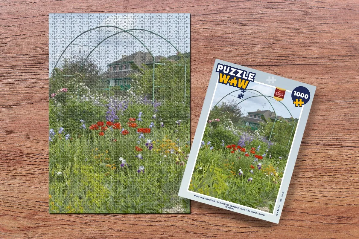PuzzleWow Monet Franse Tuin Legpuzzel 1000 Stuks - Multicolor