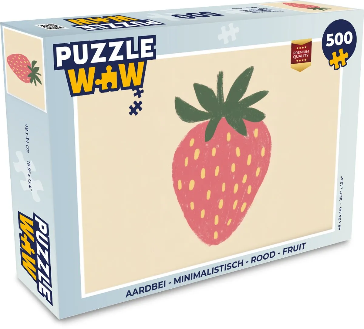 PuzzleWow Minimalistische Aardbei Legpuzzel 500 Stuks - Rood