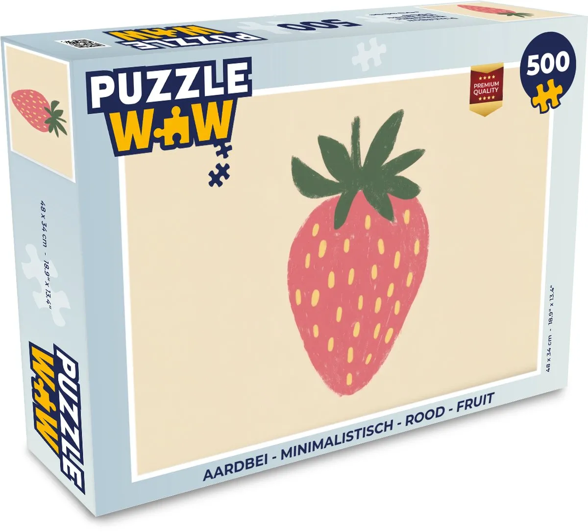 PuzzleWow Minimalistische Aardbei Legpuzzel 500 Stuks - Rood