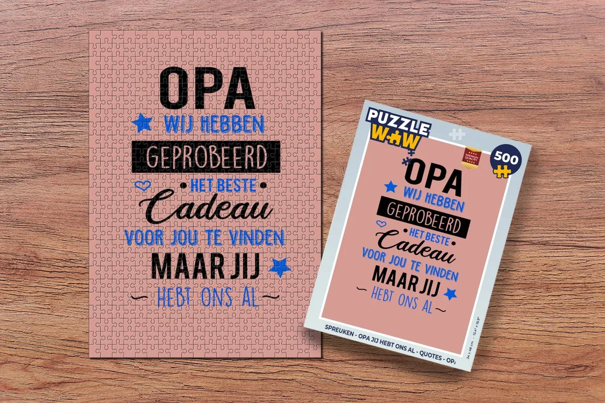 PuzzleWow Opa jij hebt ons al Legpuzzel 500 Stuks - Multicolor