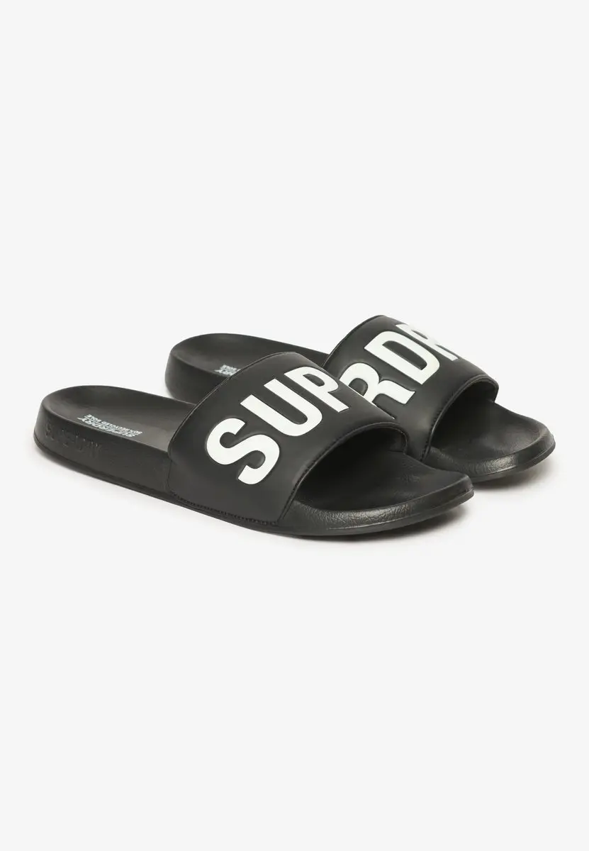 Superdry Core Vegan Heren Badslippers - 40/41 - Black/White - afbeelding 2 van 6