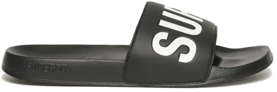 Superdry Core Vegan Heren Badslippers - 40/41 - Black/White - afbeelding 3 van 6