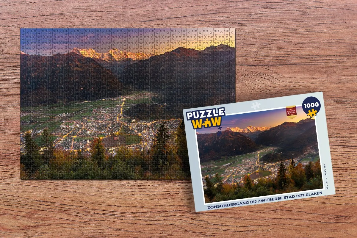 PuzzleWow Legpuzzel Interlaken 1000 Stuks - Multicolor