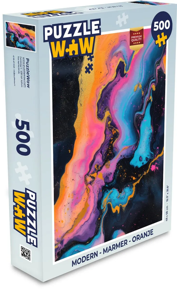 PuzzleWow Modern Marmer Legpuzzel 500 Stuks - Oranje