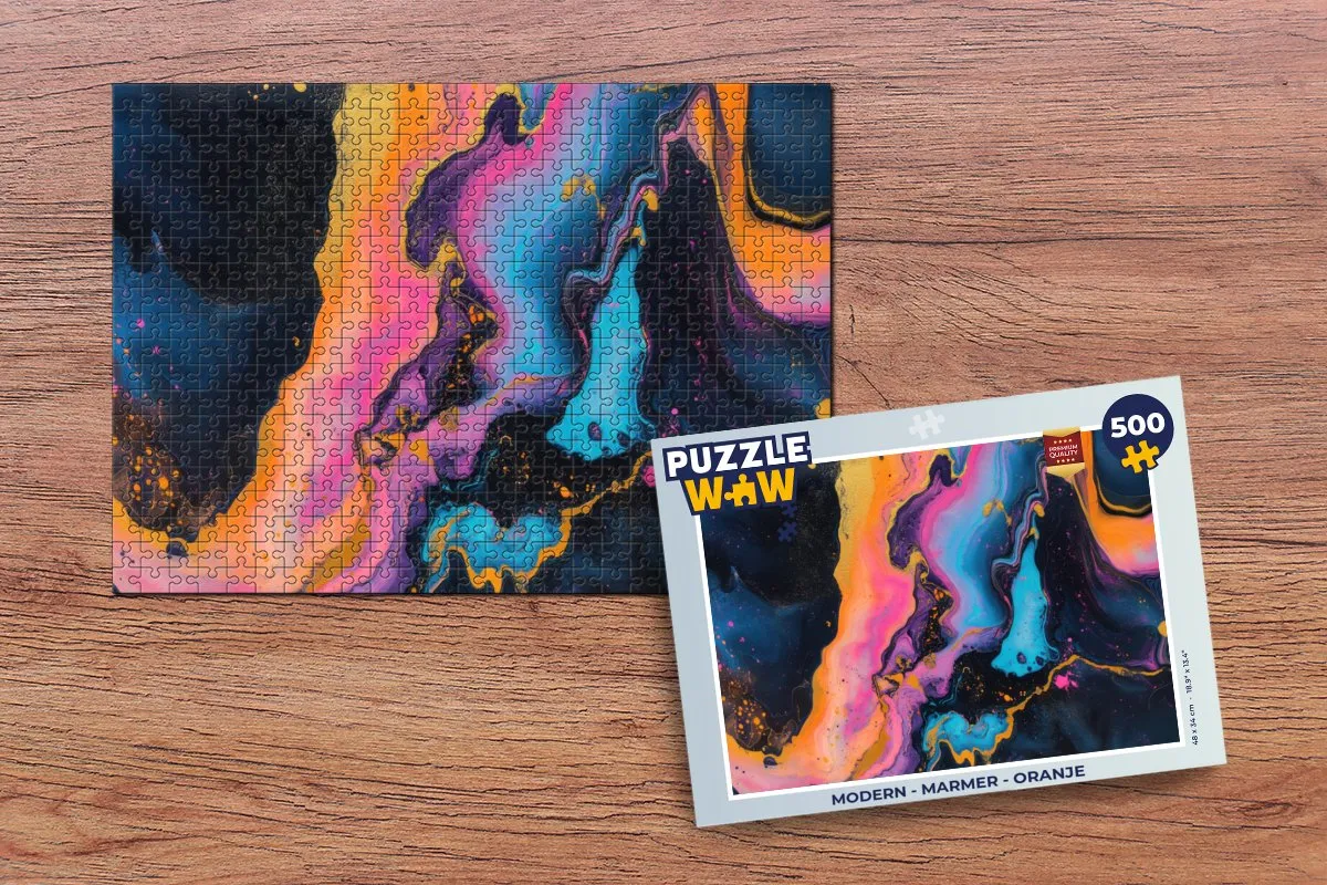 PuzzleWow Modern Marmer Legpuzzel 500 Stuks - Oranje