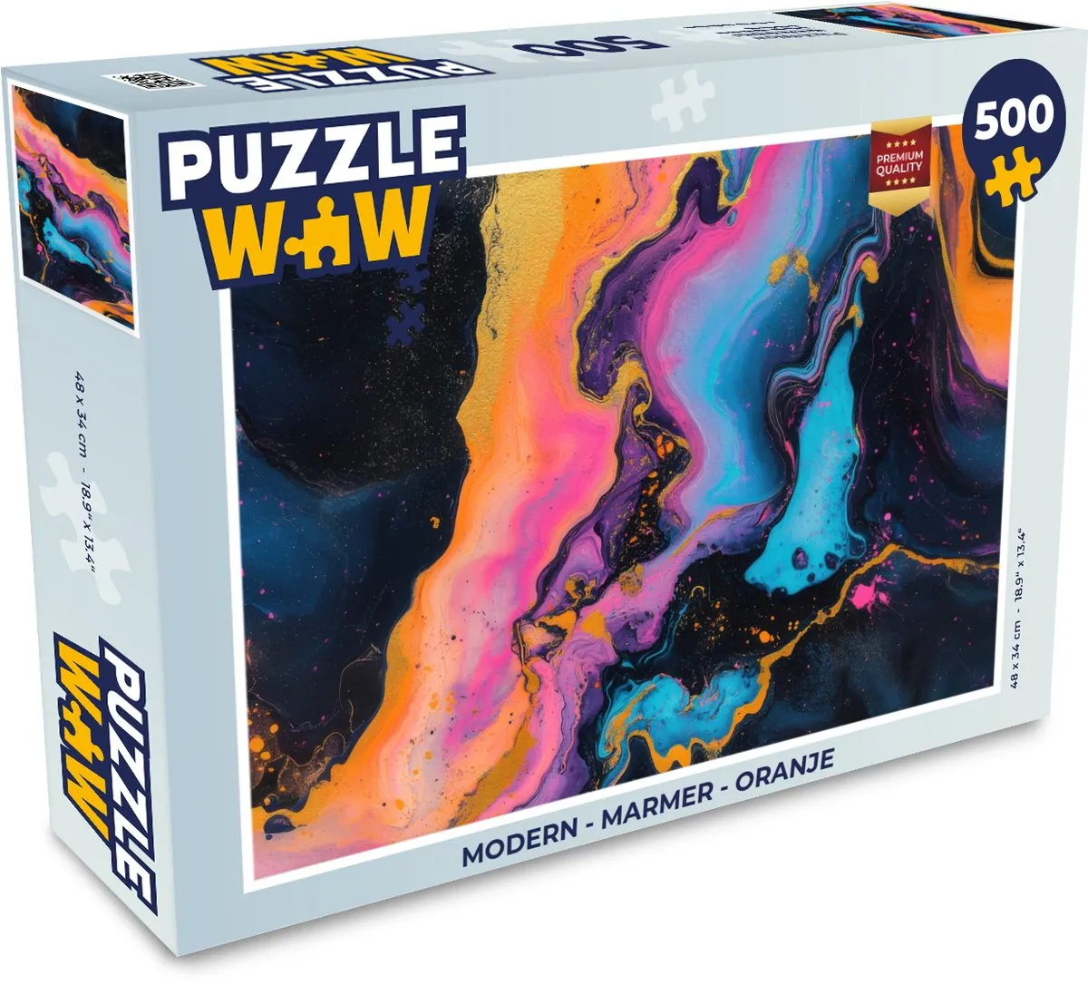 PuzzleWow Modern Marmer Legpuzzel 500 Stuks - Oranje