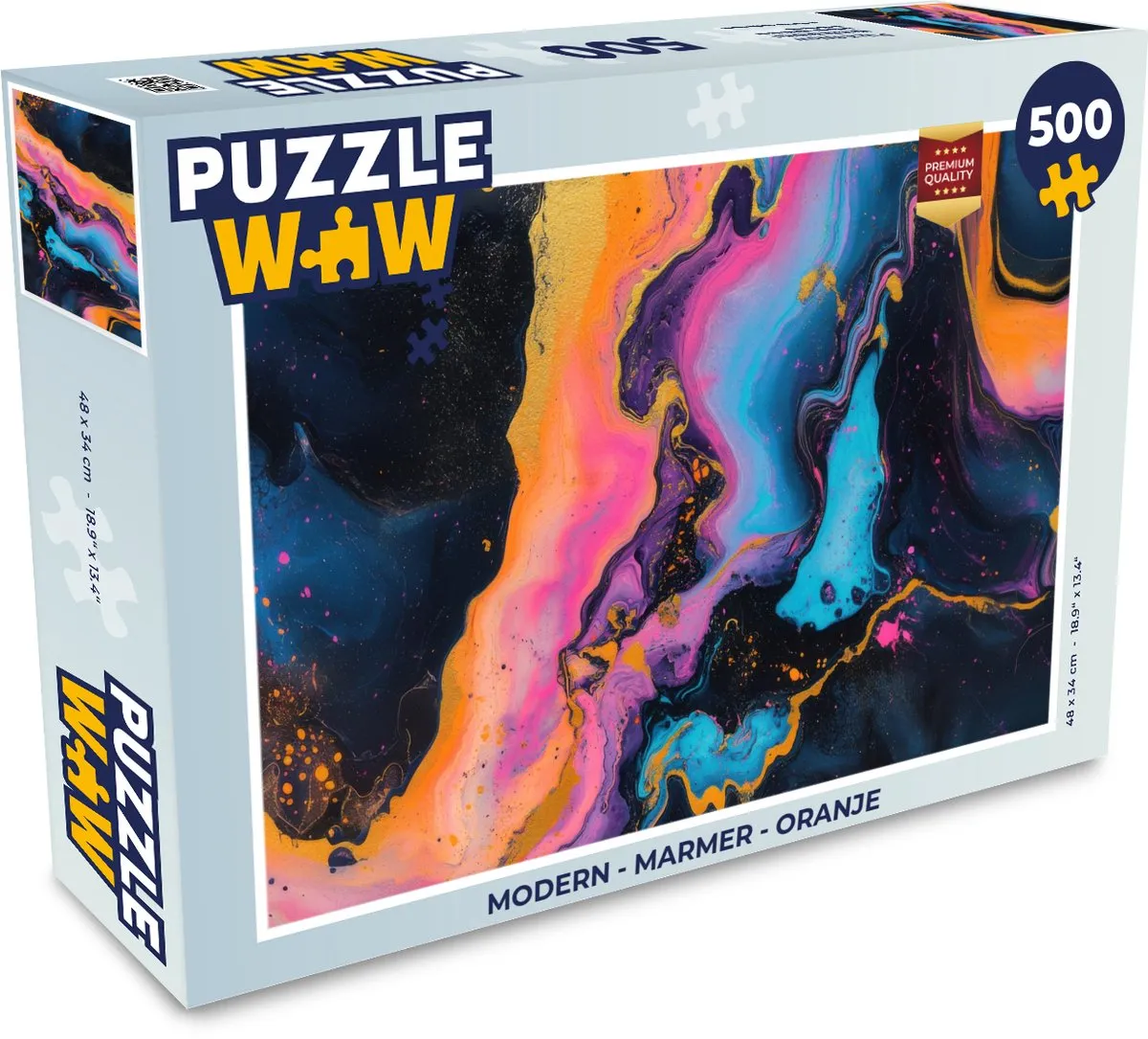 PuzzleWow Modern Marmer Legpuzzel 500 Stuks - Oranje