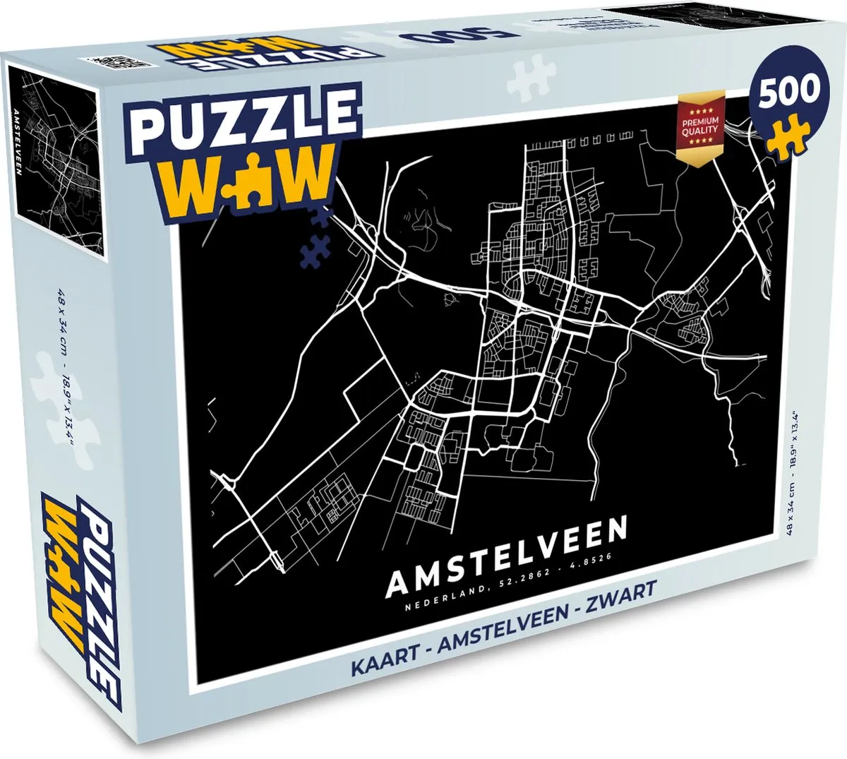 PuzzleWow Amstelveen Legpuzzel 500 Stuks - Multicolor