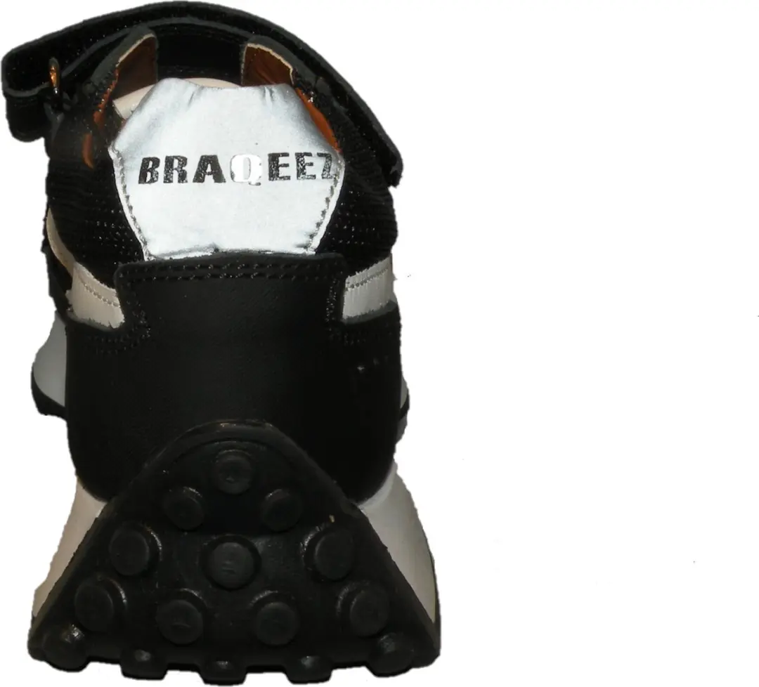 Braqeez 423981-589 Jongens Lage Sneakers 29 - Zwart/Wit - afbeelding 4 van 6