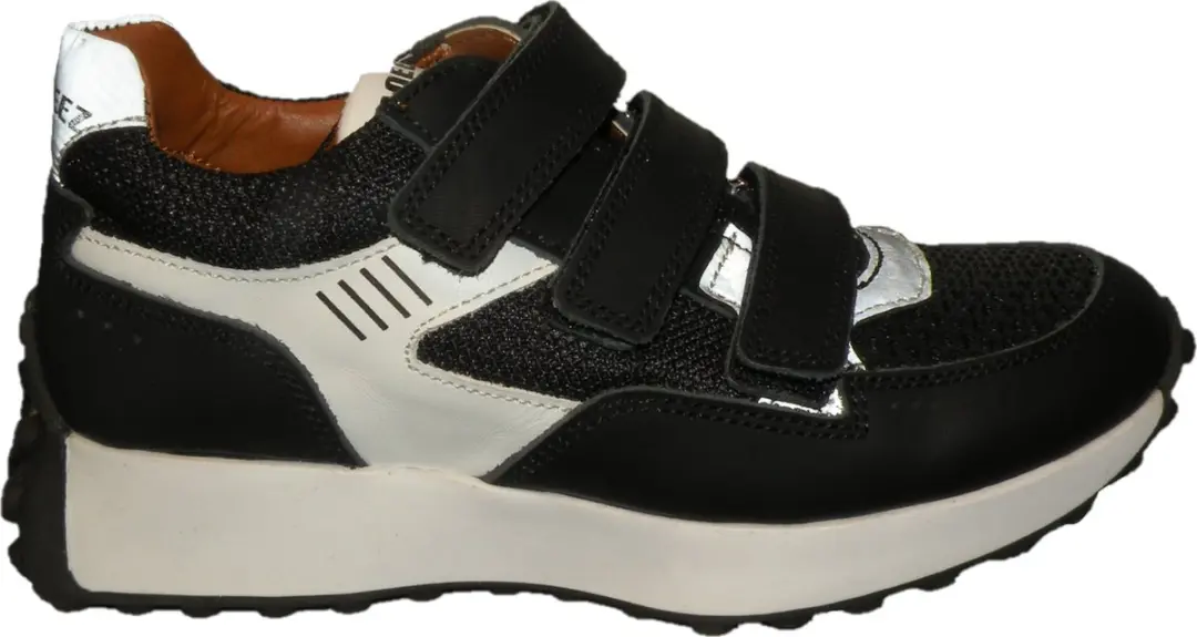 Braqeez 423981-589 Jongens Lage Sneakers 29 - Zwart/Wit - afbeelding 2 van 6